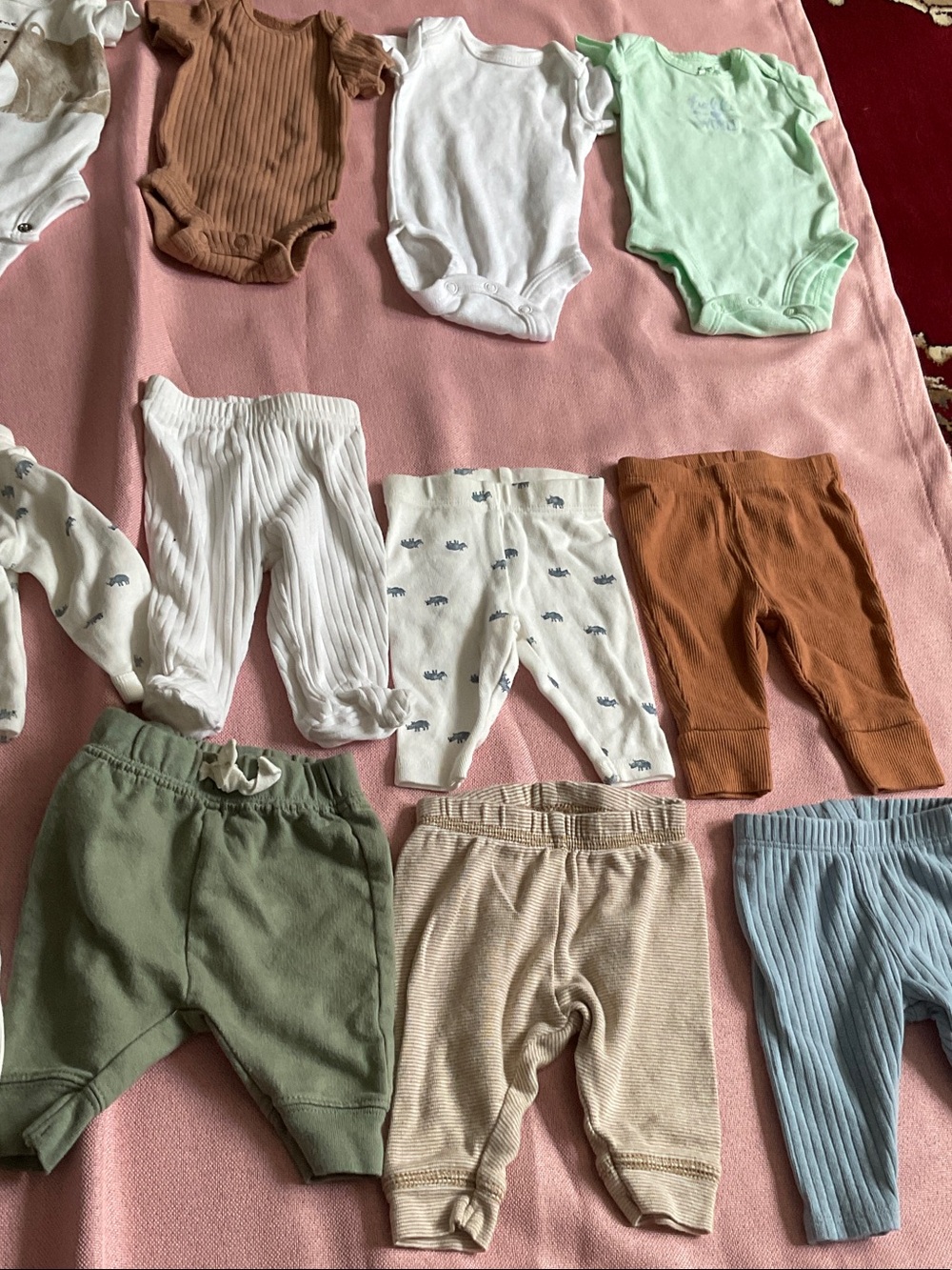 Carter's Baby One-Piece and Sleepwear Set in Blue, Cream, White, Brown, Green - Picture 2 of 6